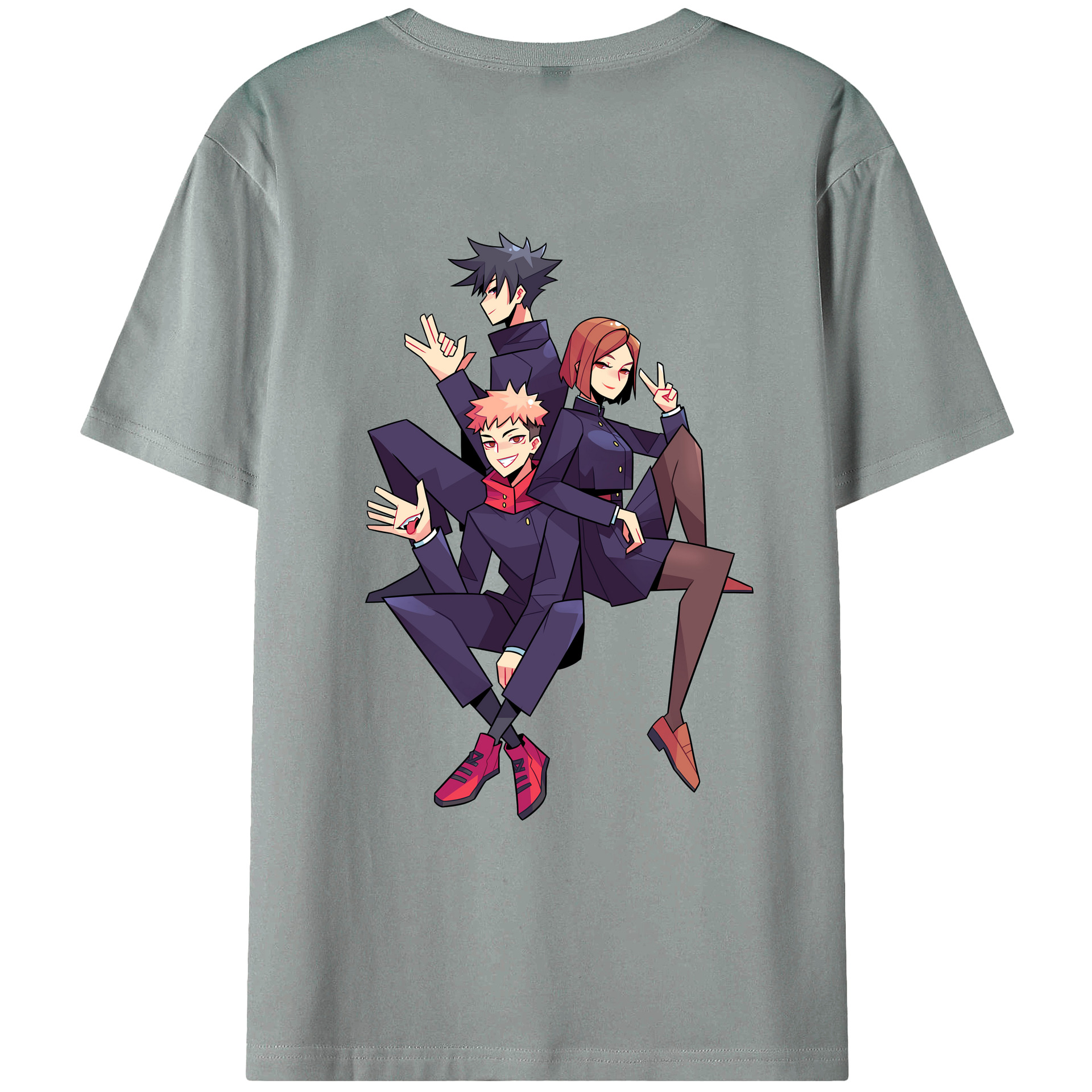 （画像用） 呪術廻戦 Jujutsu Kaisen 綿100％ メンズ半袖Tシャツ（バックプリント） 通気性